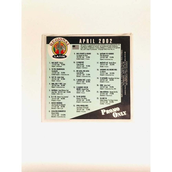 CD Promo Only / Tropical Latin April 2002 - Picture 2 of 2